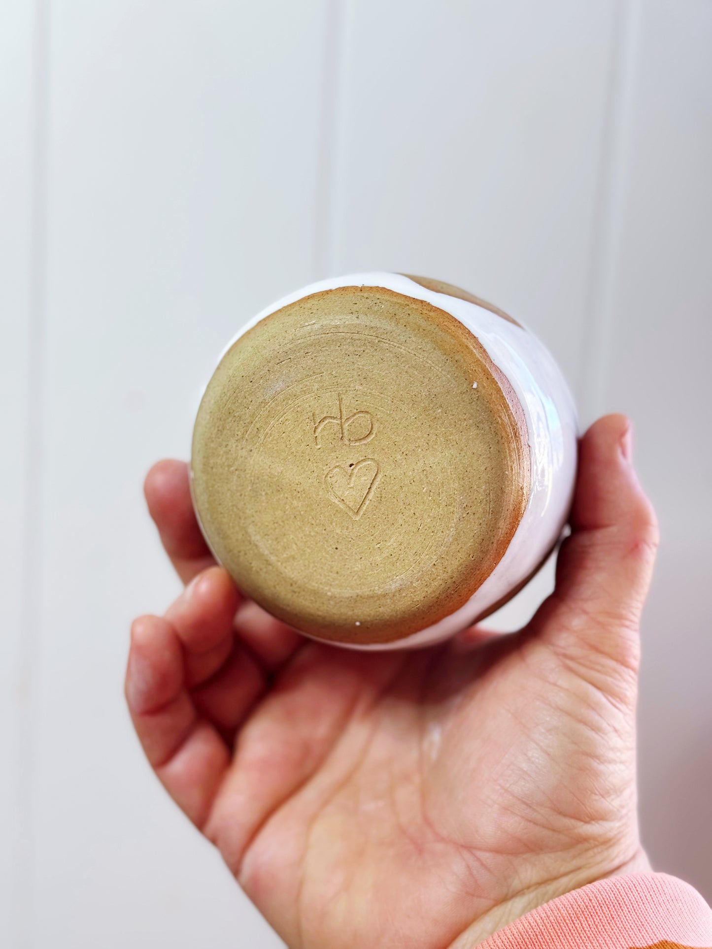 Raw love heart stoneware coffee bowl
