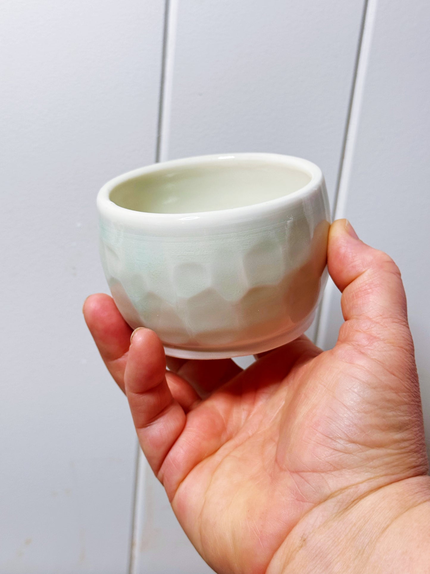 Porcelain Chun glaze coffee bowl