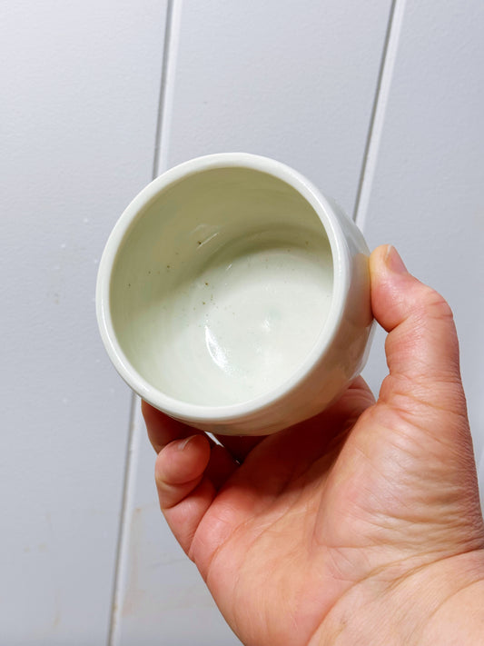 Porcelain Chun glaze coffee bowl