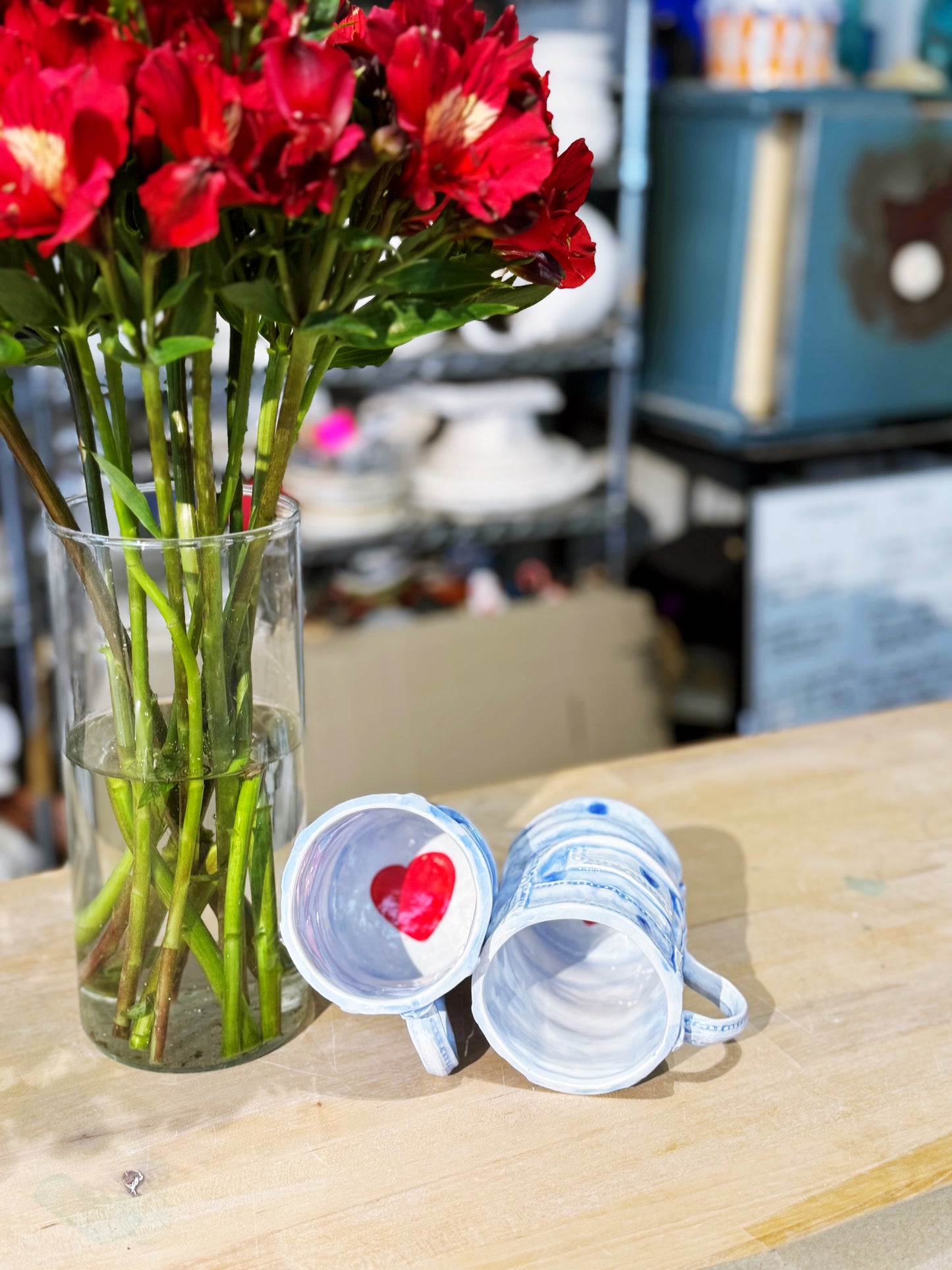 Polka dot Denim jean mug