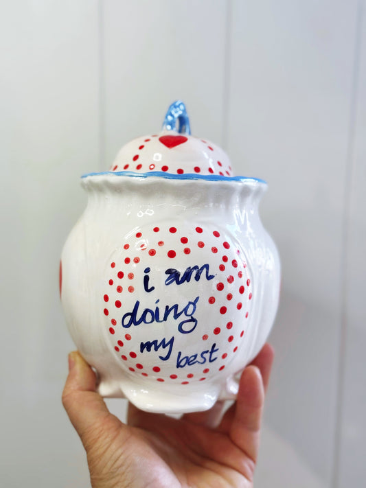 ‘I’m doing my Best” lidded jar