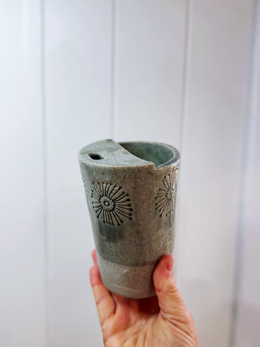Large Flower ceramic keep cup