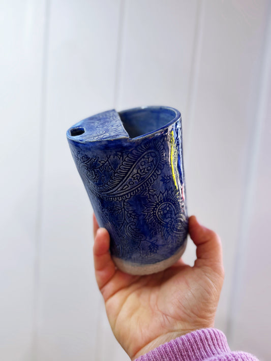 Large Paisley Ceramic keep cup