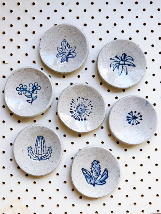 FLORAL trinket/dipping sauce set (made to order)
