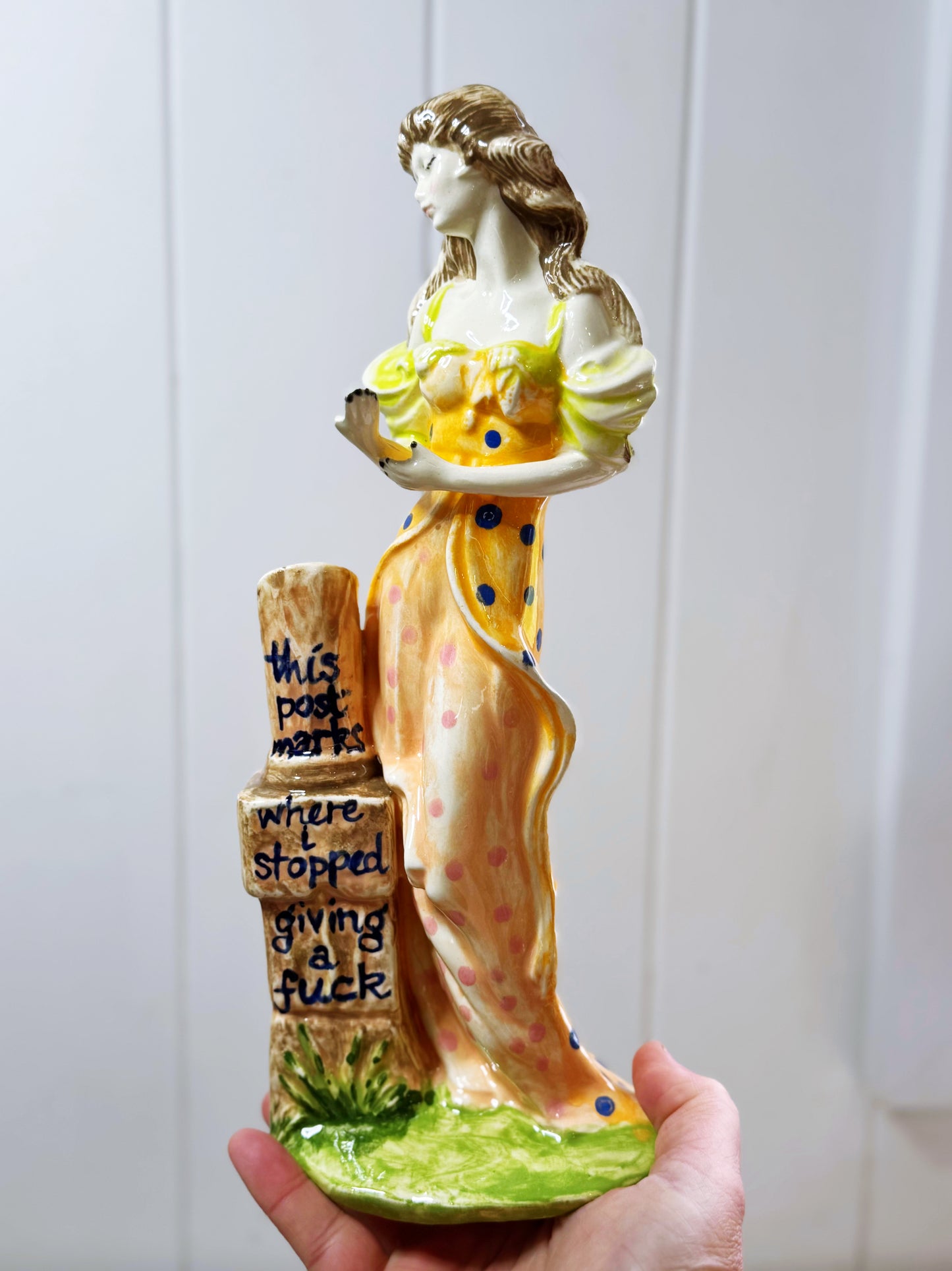 Tall Orange dress lady