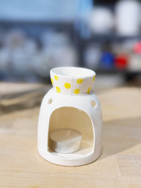 Pink & Yellow polka dot Oil burner