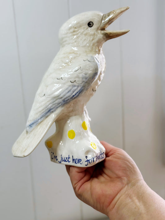 Giggling kookaburra statue