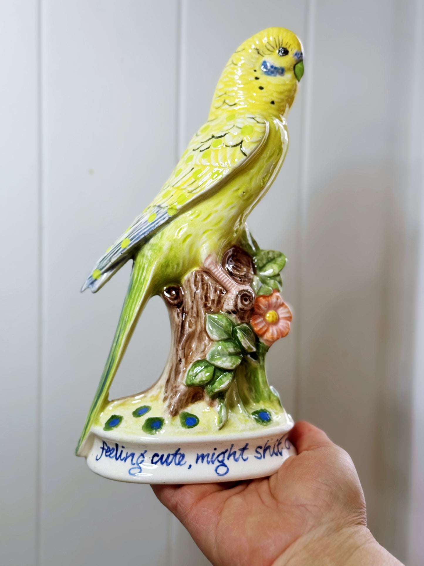 Cute budgie statue