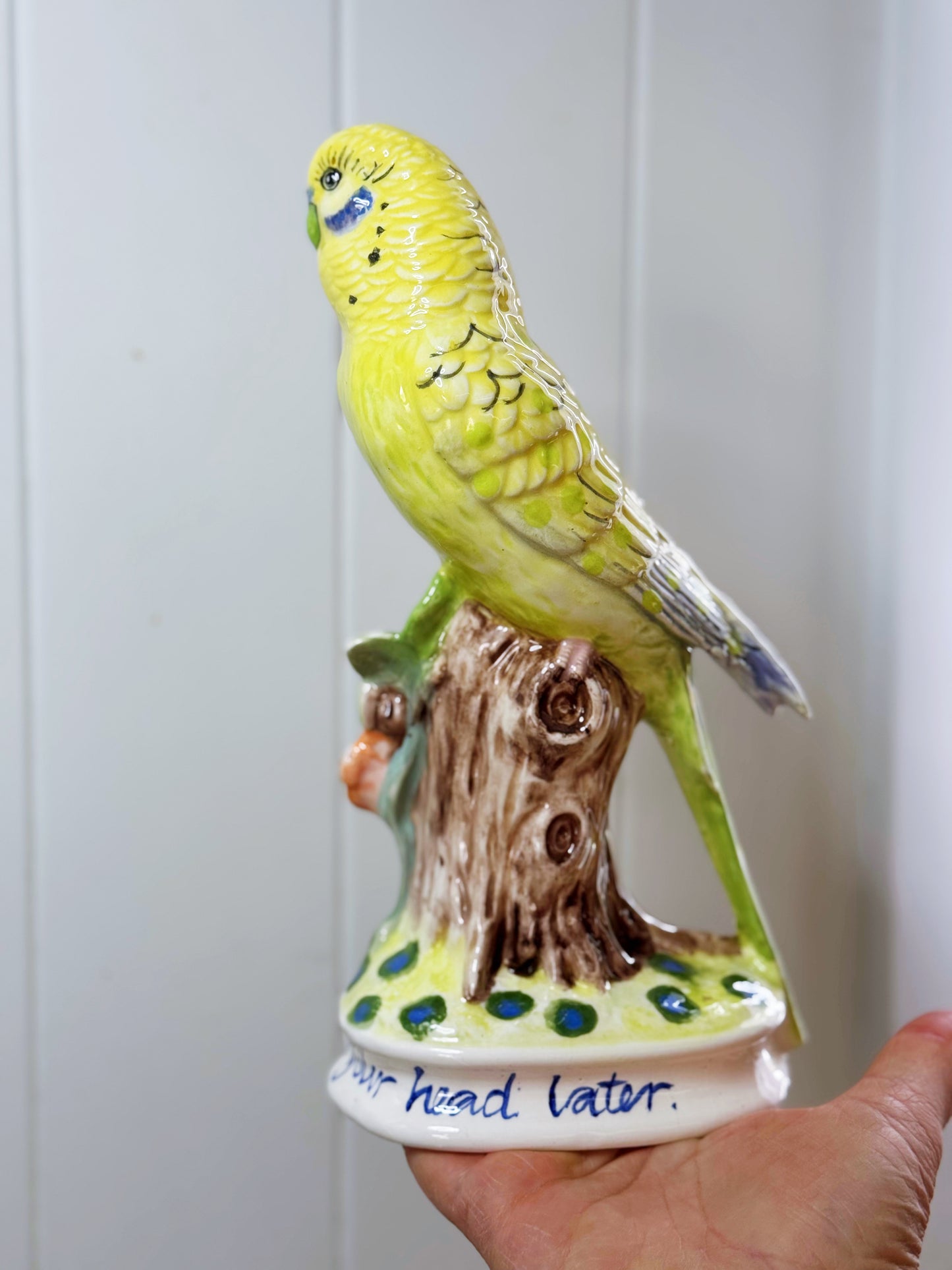 Cute budgie statue